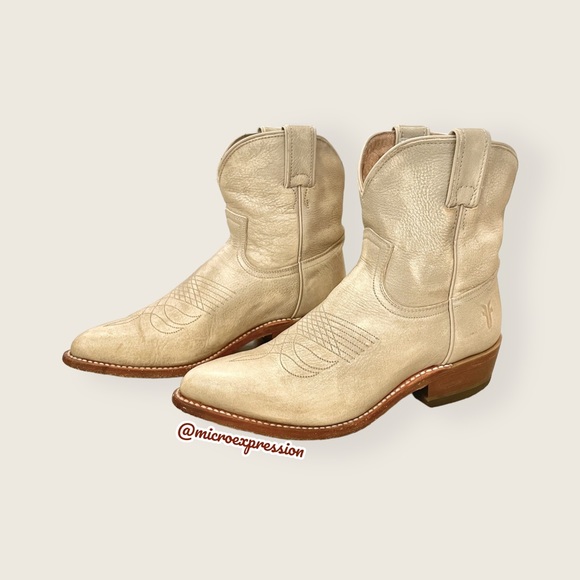 $379 Frye Billy Pull On Tan/Yellow Leather Western Southern Cowboy Short Boot - Picture 9 of 14